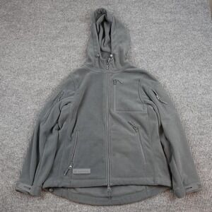 BAERSkin Tactical Jacket Mens XL Gray Fleece Full Zip Hooded Pockets Outdoor